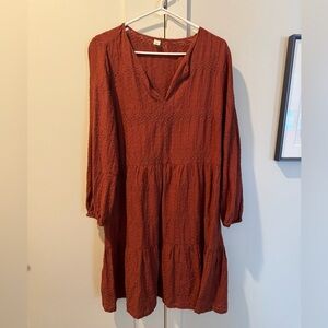 Old Navy Terracotta Long Sleeve Dress